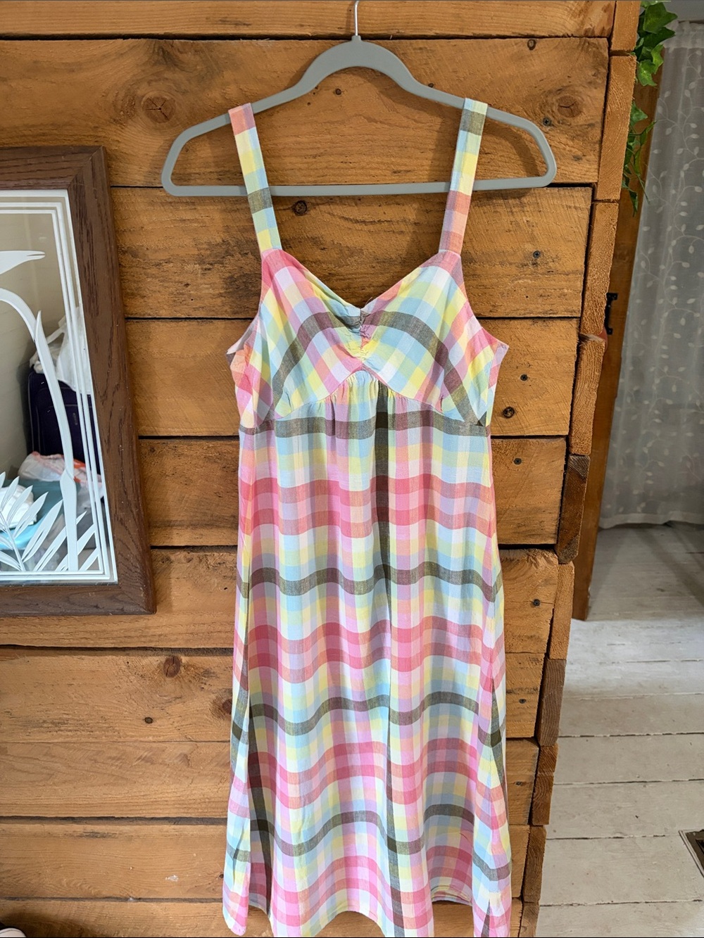 Signature Pastel Plaid Midi Dress in Pink, Yellow, Blue